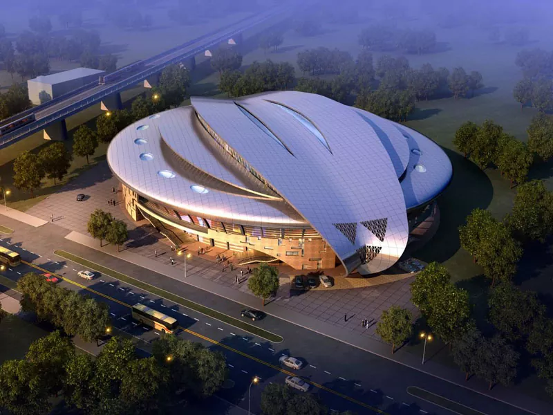 Preppab stadium ikole pẹlu irin be